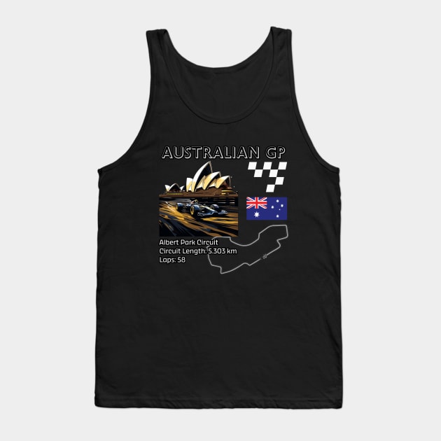 Australian Grand Prix, Formula 1, Albert Park, Melbourne, F1 Tank Top by Pattyld